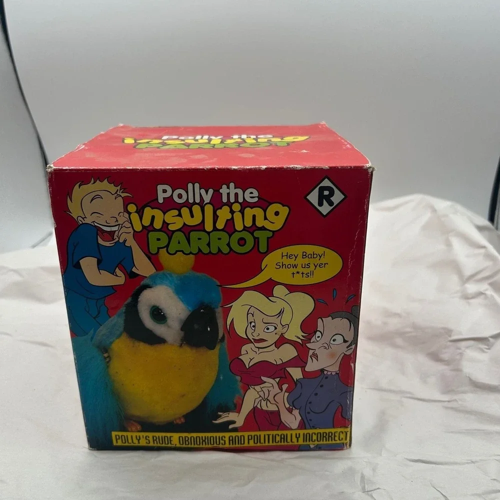 Polly the Insulting Parrot Adult Gag Gift Rude Obnoxious - Open box like new